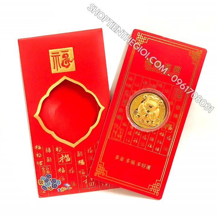 Bao Lì Xì Đồng Xu Thần Tài Cute Mạ Vàng - SP005982